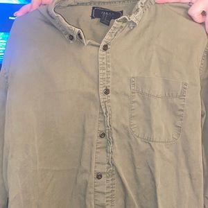Olive green button up shirt